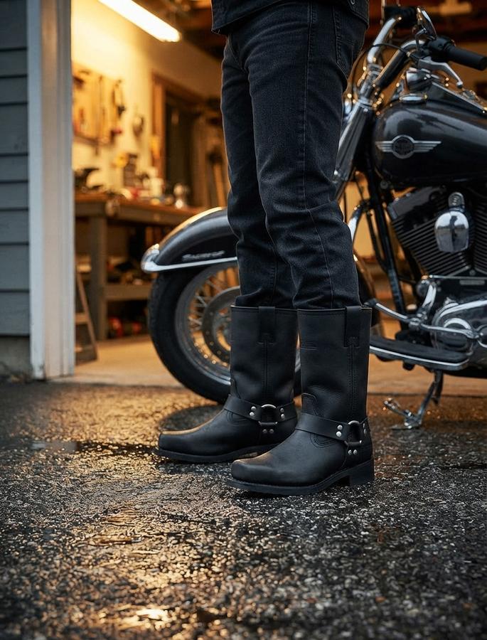 Harness boot with the O-ring ankle strap set for a commute